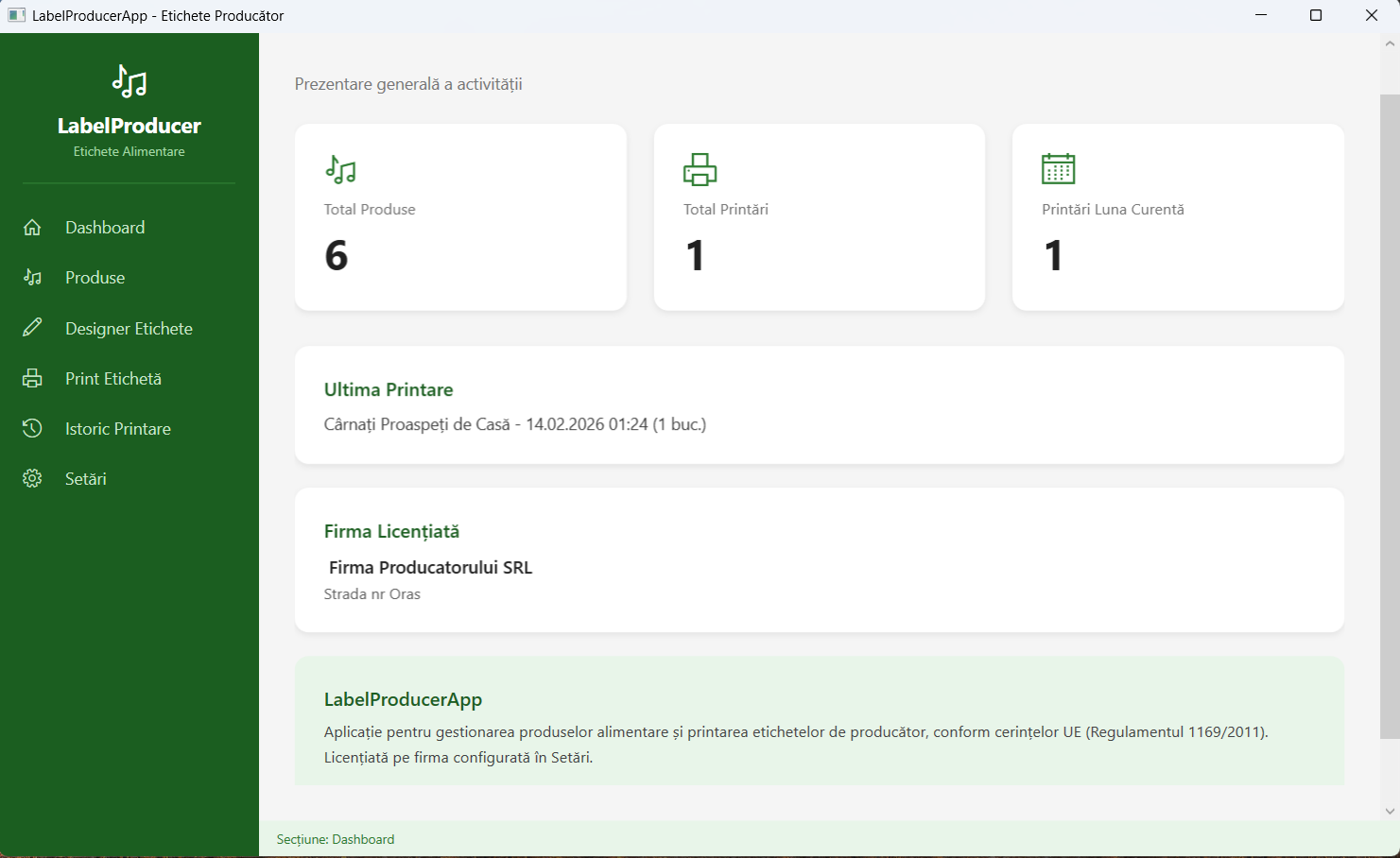 Software Etichete Coduri de bare -etichete producator sau etichete raft