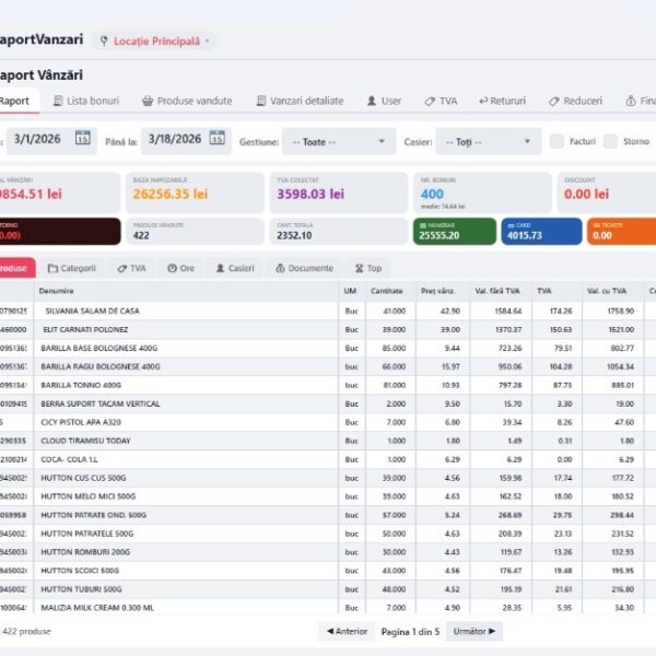 Modul Gestiune Back-Office